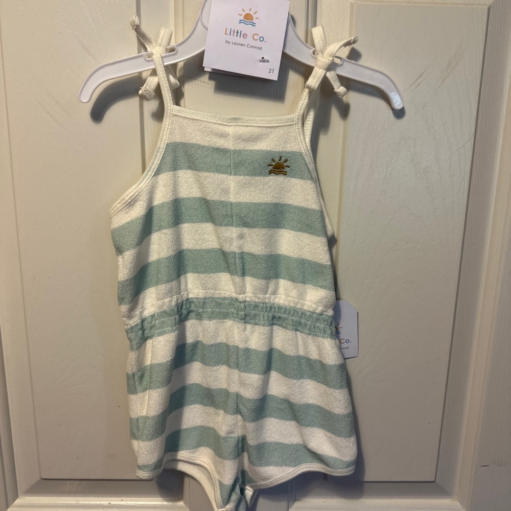Little Co by Lauren Conrad Terry cloth jumper as 2T adorable NWT blue white